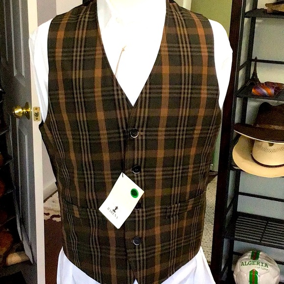 NWT Barena Venezia Green/Brown Tweed Vest. - Picture 1 of 9